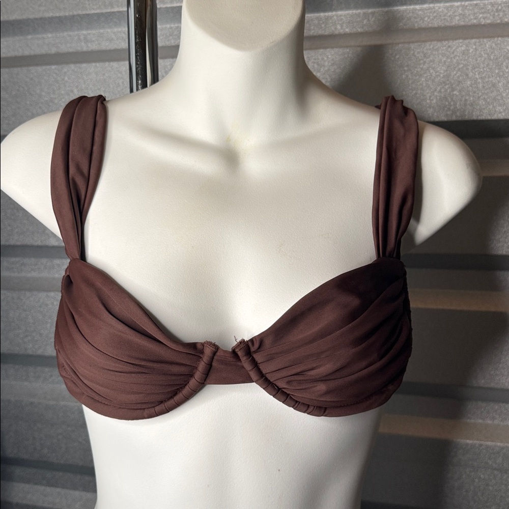Women's Brown Twist Front Bikini Top